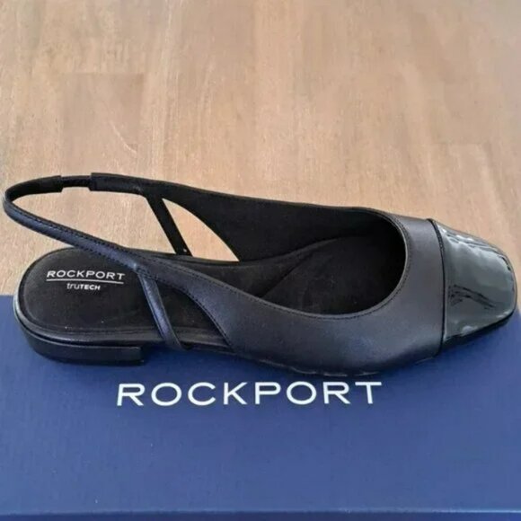 Rockport Shoes - Rockport Sagey Slingback Ballet Flats - Color: Black - Size: 7.5 Wide